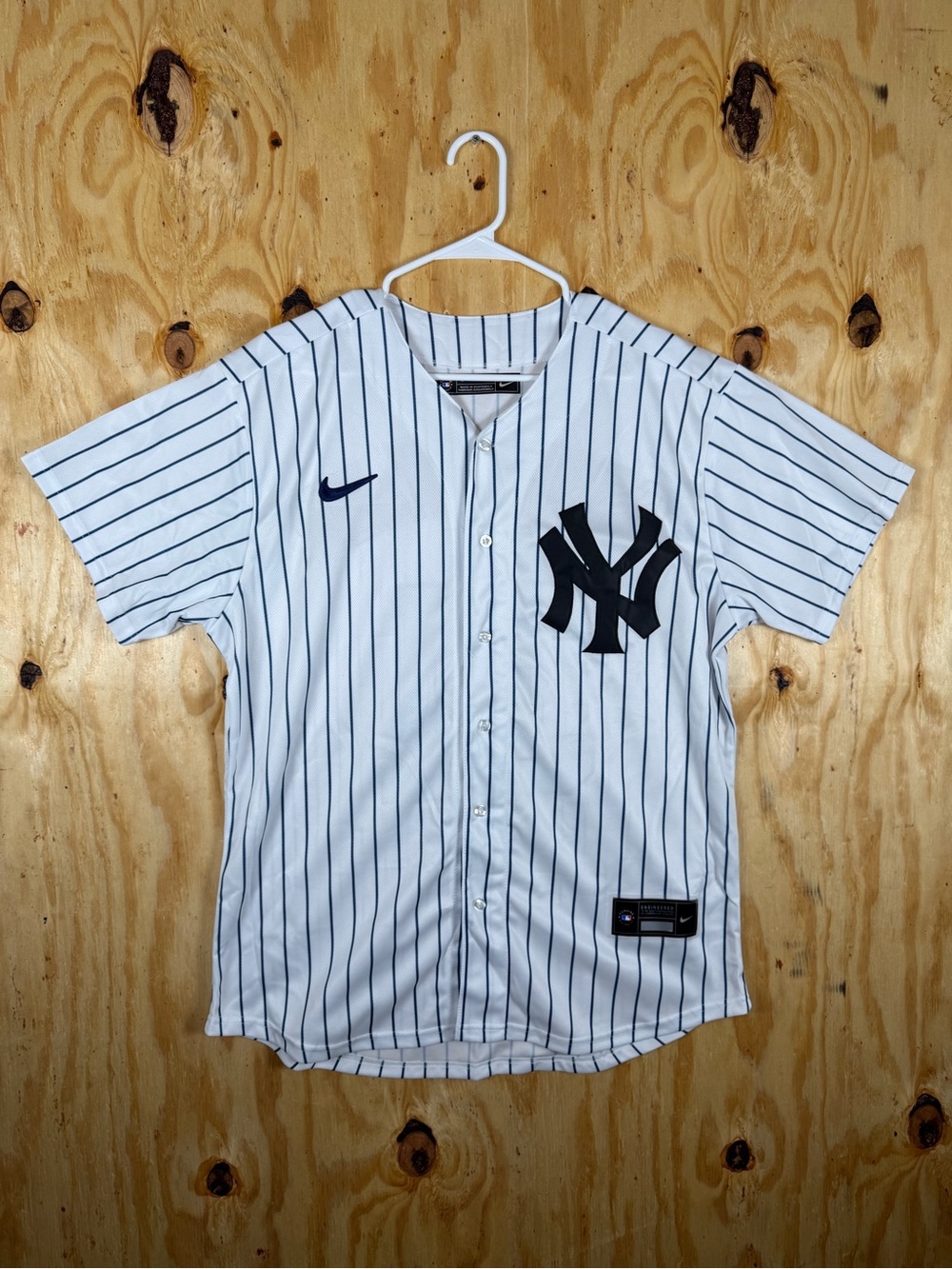 Nike New York Cam Schlittler Yankees Pinstripe Baseball Jersey - White/Navy